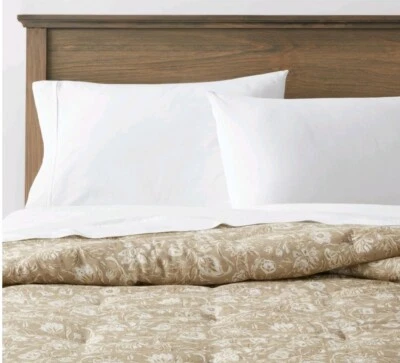 Umbral Estampado Floral Trad Algodón Voile Elevado Edredón Verde Reina Foto 1 de 4