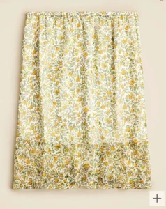 J. Crew Women's Gwen Ivory Multi Knee-Length Lined Crinkle Chiffon Slip Skirt L - Picture 1 of 7