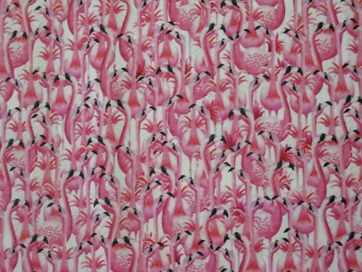 FLAMENCOS PÁJAROS DE LUJO FLAMENCO EMPACADO FANTASICO ROSA BLANCO TELA DE ALGODÓN BTHY Foto 1 de 4