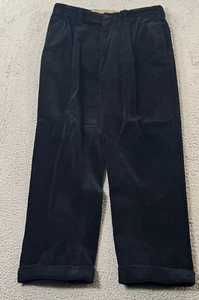 Pantalone Polo Ralph Lauren uomo 34x30 velluto a coste vestibilità classica blu plissettato con polsini - Foto 1 di 13