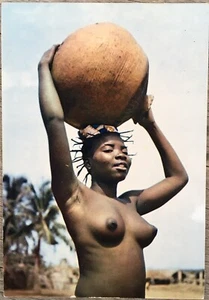 1940’s Classic nude woman pinup girls African Native Model photo RPPC Post Card - Picture 1 of 2