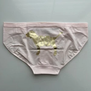 PINK Victoria’s Secret Gold Foil 86 Dog Bikini Panties Size Small - Picture 1 of 3