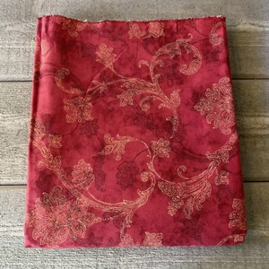 Waverly Inspirations Screen Print Red Floral Scroll Pattern Fabric 3.5 Yards - Picture 1 of 5