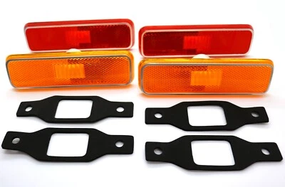 New 4-PC Front & Rear Side Marker Light Assy Set / Fits Listed Dodge & Plymouth - Image 1 of 4