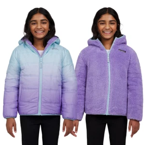 Eddie Bauer Girls Reversible Jacket Medium 10/12 - Dream Blue - Picture 1 of 4
