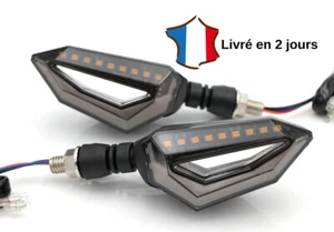 Mota Clignotant LED Moto Universel Feux de Jour Blanc Indicateur 12V Paire Neuf - Photo 1/8