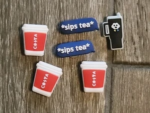 Coffee Sips Tea - Jibbitz Charms for Crocs shoes - Costa Set Of 6 - Picture 1 of 4