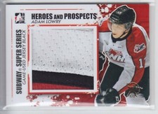 2011-12 ITG HP HEROES PROSPECTS ADAM LOWRY 1/1 JERSEY EXPO SUBWAY GAME USED Jets