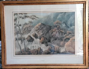 William Payne 1760-1830 pittura cascata originale cornice dorata, belle condizioni - Foto 1 di 24