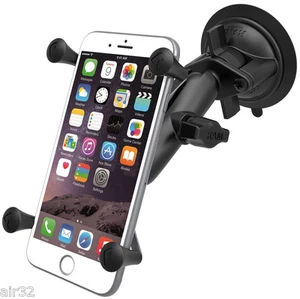 RAM X-Grip Suction Cup Mount for iPhone Pro, Max, 13 14 15 Other Large Phones - Picture 1 of 7