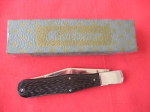 KA-BAR 1177 1 BLADE LARGE COKE BOTTLE PATTERN BLACK HANDLES  KNIFE 1 - Picture 1 of 6