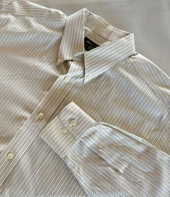 Camisa Eddie Bauer Grande Blanca Verde Rayas Para Hombre Resistente a Arrugas Abotonada Foto 1 de 4