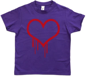 BLEEDING HEART II Kids Boys T-Shirt Hearts bloody Valentine Gore Splatter Tattoo - Picture 1 of 1
