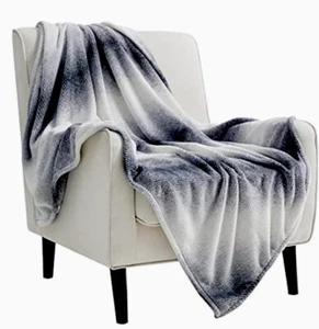 Bedsure Ombré Gray Throw Blanket Couch Cozy Lightweight Soft Blanket 50”x 60” - Picture 1 of 5