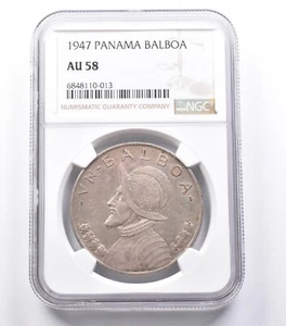 AU58 1947 Panama Balboa NGC Beautifully Toned *5319 - Picture 1 of 3