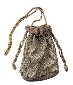 Bolso de malla con cuentas estilo aleta Sharmark Knot~Knots para mujer diseño rugiente años 20 - Imagen 1 de 10