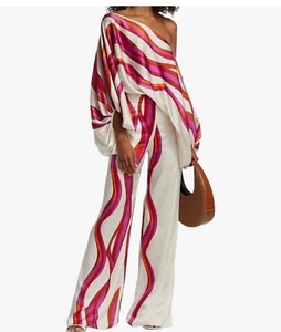 BDAILCA Gorgeous Two-Piece Nwt 80S Inspired Outfit, Orange And Pink , Large - Picture 1 of 3