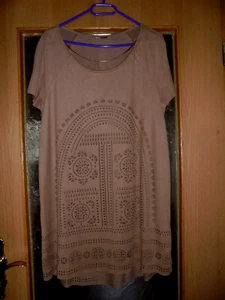 H&M Kleid Kleid cognac-braun Wildleder-Look Stretch Gr. L, 40/42 - Bild 1 von 6