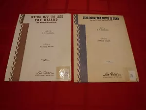 Wizard Of Oz Sheet Music 1939 We're Off To See Ding Dong Witch Is Dead Lyrics - Picture 1 of 10