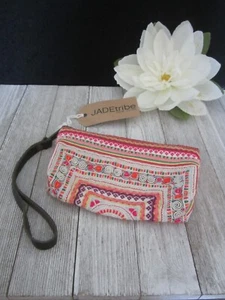 JADEtribe New York Boho Style Wristlet with Light Brown Suede Lining and Pocket - Picture 1 of 7