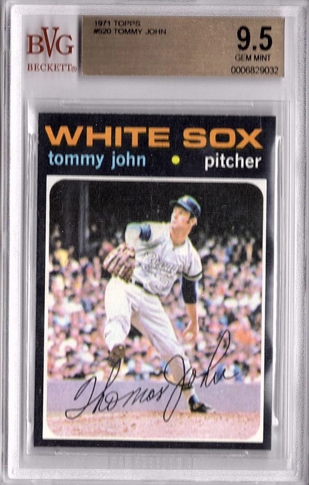 TOMMY JOHN 1971 Topps BVG 9.5 Gem Mint💎Chicago White Sox 💎 Pop. 1 💎 - Image 1 of 2
