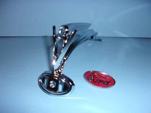1935 Ford Car Grille Ornament Coupe Sedan Roadster  with red emblem Bob Drake - Picture 1 of 2