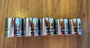 5 - Piece P-F 3/8" Drive Sockets ~ 7/8", 13/16", 3/4", 11/16", 5/8" - Foto 1 di 10