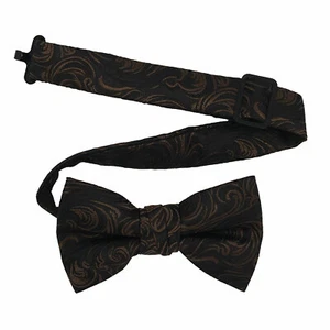 Boys Bow Tie Quality clip on adjustable neck band Satin Solid Pattern Colors - Picture 1 of 95