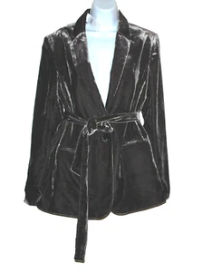 Ann Taylor Women's Gray Shiny Velour Blazer Sport Jacket Size 10 - Picture 1 of 12