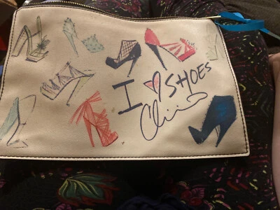 Bolso sin asas blanco Christian Siriano forro interior monedero I Heart Love zapatos cremallera Foto 1 de 4