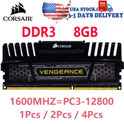 Corsair Vengeance DDR3 8GB 16GB 32GB 1600MHz PC3-12800 Desktop RAM Memory DIMM  - Image 1 of 4