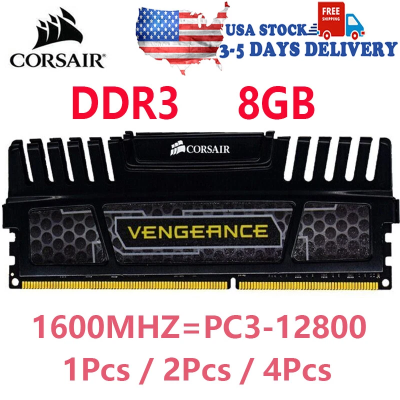 Corsair Vengeance DDR3 8GB 16GB 32GB 1600MHz PC3-12800 Desktop RAM Memory DIMM - Image 1 of 4
