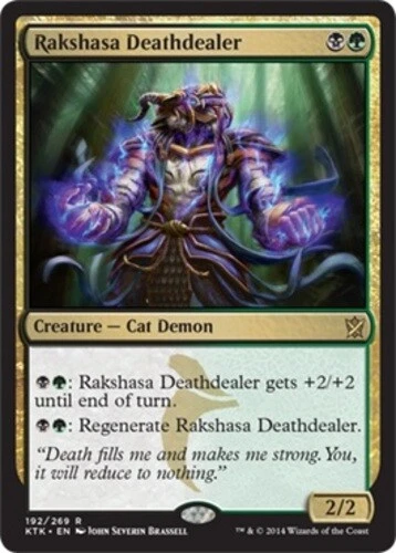 4x Rakshasa Deathdealer ~ Lightly Played Khans of Tarkir MTG Magic x4 4 Ultimate - Image 1 of 1