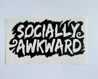 Calcomanía de vinilo socialmente incómoda pegatina pegatina parachoques gráfica para computadora portátil Foto 1 de 2