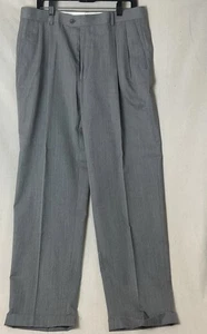 Pantalone elegante uomo Joseph & Feiss misto lana 36X32 grigio scuro classico plissettato polsini - Foto 1 di 3