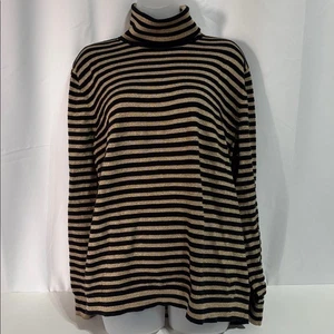 Ralph Lauren Rollkragenpullover gestreift Gr. 3XL gold metallic & schwarz Streifen - Bild 1 von 7