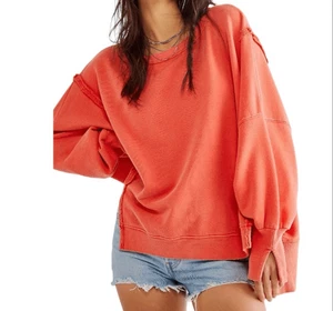 Felpa donna oversize We The Free arancione Camden taglia large - Foto 1 di 11