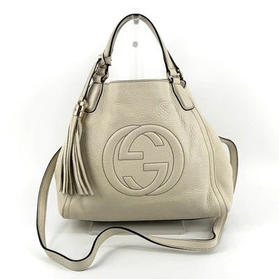 GUCCI Hand Bag 2way Soho Interlocking Leather White 336751 Authentic - Image 1 of 4