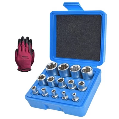 Juego de Dados E-Torx Hembra E4-E24 para Ratchet 1/4 3/8 1/2 Kit Mecánico 14 PCS - Image 1 of 4