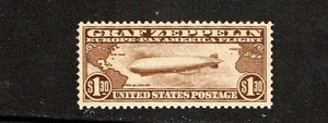 1930 AIRMAIL U.S GRAF ZEPPELIN ISSUE $1.30 Brown Sc#C14 M/NH/OG GEM! See Note - Picture 1 of 2