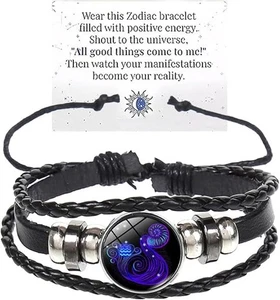 Cancer Zodiac Signs Spirit Bracelet Multilayer Adjustable 12 Constellation Blac - Picture 1 of 5