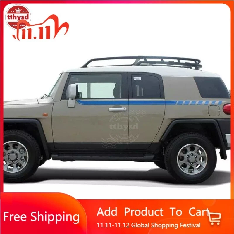 Calcomanías laterales a rayas de carreras línea de cintura gráficos para Toyota FJ Cruiser vinilo para automóvil Foto 1 de 4