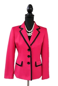  Kasper Dress Suit Jacket Sz 2 Red Black  Women's Dress Casual Blazer S XS  - Picture 1 of 6
