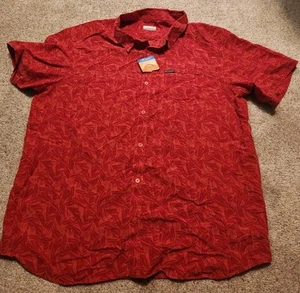 Columbia Omni Shade Para Hombres UPF 30 Camisa Roja Abotonada Manga Corta 2XL XXL Nueva - Imagen 1 de 8