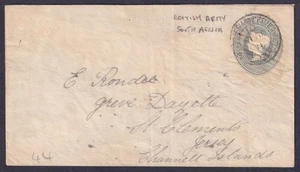 1901 2 1/2d grauer Ganzsachenumschlag BRITISH ARMY SOUTH AFRICA nach Jersey - Bild 1 von 2