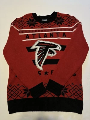 2015 Atlanta Falcons Rojo Negro Comida Chatarra Feo Navidad Suéter Hombres Talla XL Foto 1 de 4