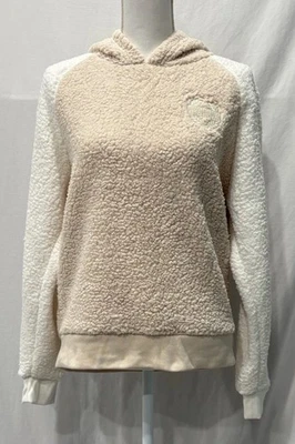 ROSA Victoria’s Secret Sherpa Pullover Sudadera con Capucha Beige Blanco Talla Pequeña Foto 1 de 4