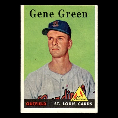 Gene Green Rookie #366 1958 Topps St. Louis Cardinals Baseball Card MLB EX - Image 1 of 3
