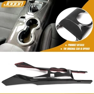 Carbon Console Gear Shift Lever Cover For Ford Mustang S650 2024 Cup Holder Trim - Picture 1 of 10