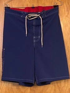 VINTAGE POLO RALPH LAUREN SWIM TRUNKS BEACH SHORTS DRAW-STRING TIE SIZE LARGE - Picture 1 of 4